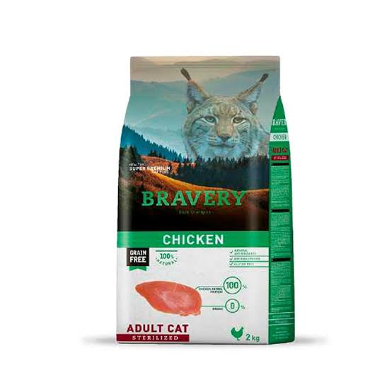 BRAVERY POLLO - GATO ADULTO ESTERILIZADO 2 KG