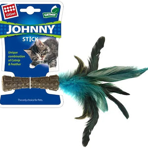 CATNIP JOHNNY STICK CON UN LADO DE PLUMA NATURAL - GIGWI