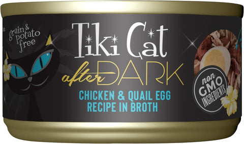 LATA TIKI CAT AFTER DARK POLLO & HUEVO DE CODORNIZ 80 GR.