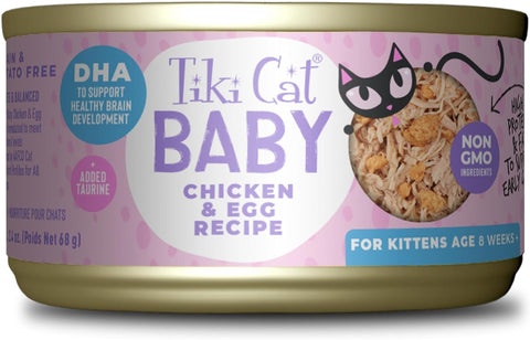 LATA TIKI CAT BABY POLLO & HUEVO 68 GR.