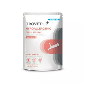 SACHET TROVET PLUS HIPOALERGÉNICO SALMÓN FRESCO GATO ESTERILIZADO 85 GR