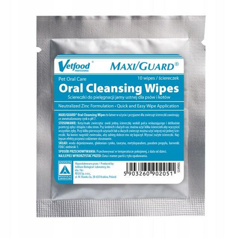 TOALLITAS LIMPIADORAS ORALES MAXIGUARD X 10 WIPES