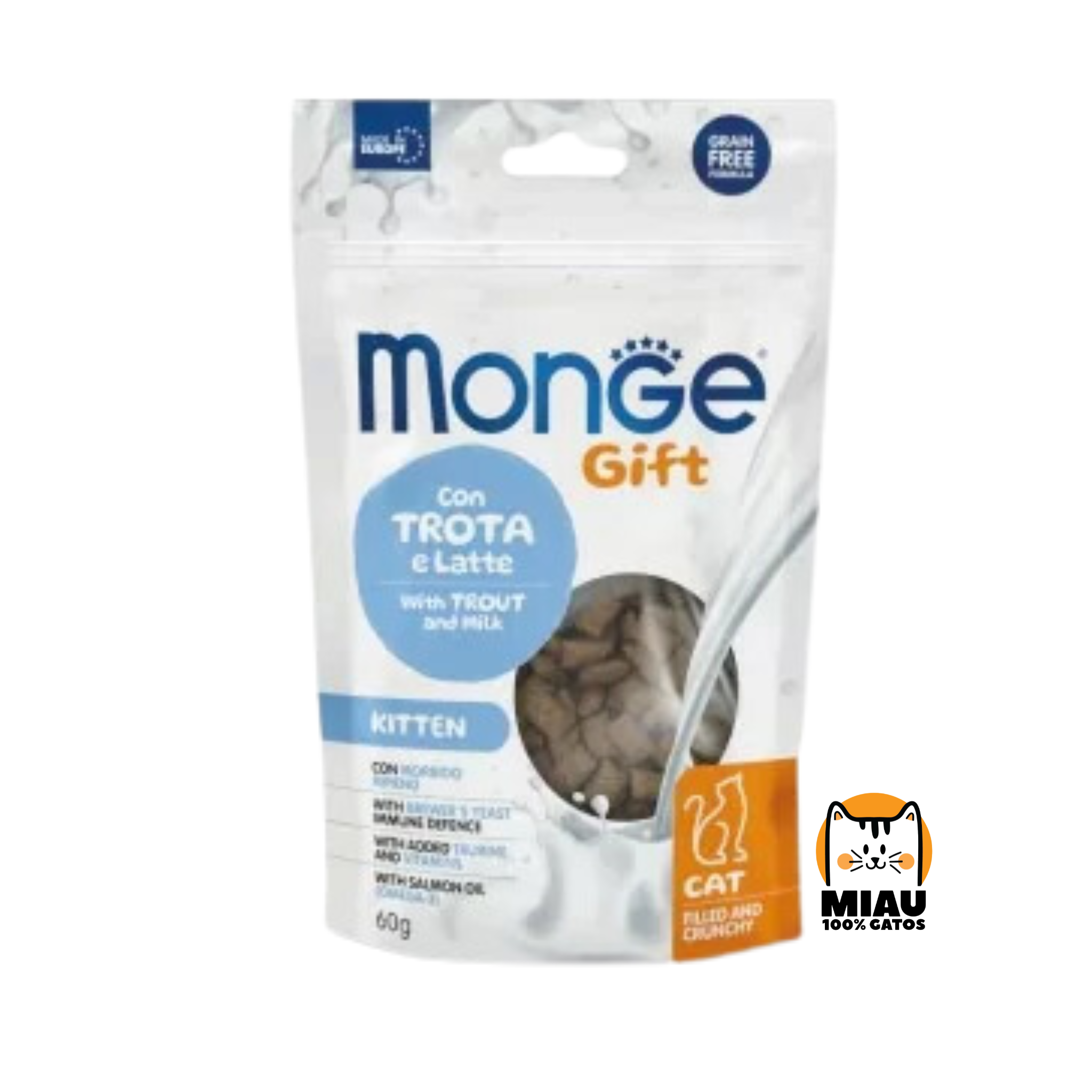 SNACK MONGE GIFT TRUCHA Y LECHE KITTEN