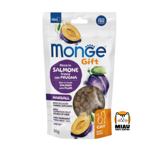 SNACK MONGE GIFT SALMÓN Y CIRUELA HAIRBALL