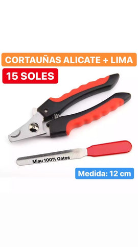 CORTAUÑAS ALICATE PARA GATOS + LIMA